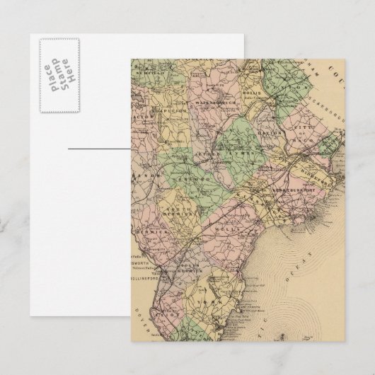 Saco, Biddeford Postkarte (Vorne/Hinten)