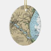 Saco Maine Nautical Chart Keramik Ornament (Rechts)