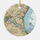 Saco Maine Nautical Chart Keramik Ornament (Vorne)