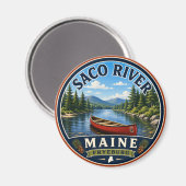 Saco River Fryeburg Maine Rundmagnet Magnet (Vorderseite/Rückseite)