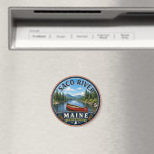 Saco River Fryeburg Maine Rundmagnet Magnet (In Situ (Geschirrspüler))