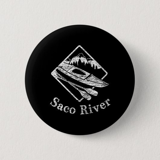Saco River Kayak Kayaking Bootspfade Kanu Pad Button (Vorderseite)