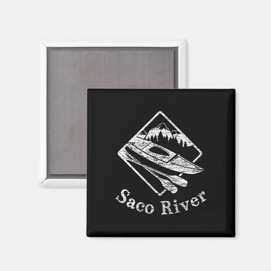 Saco River Kayak Kayaking Bootspfade Kanu Pad Magnet (Vorderseite/Rückseite)