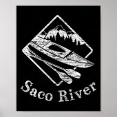 Saco River Kayak Kayaking Bootspfade Kanu Pad Poster (Vorne)