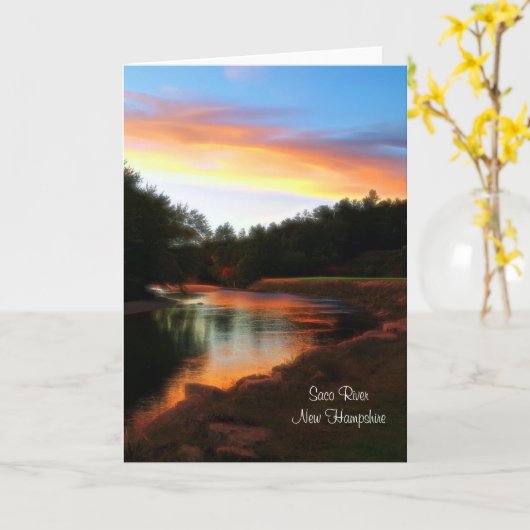 Saco River Sunset Greeting Card Karte (Gelbe Blume)