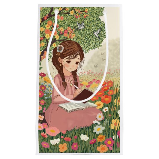 Sacola para Presente Menina no jardim Kleine Geschenktüte (Vorderseite)