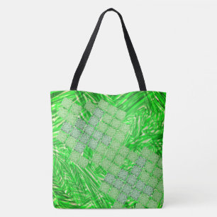 Sacola verde chamativo com quadrados tipo ladrilho tasche