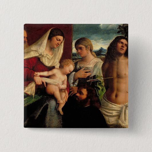 Sacra Conversatione mit SS. Catherine, Sebastian Button (Vorderseite)