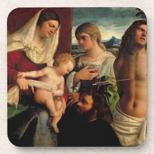 Sacra Conversatione mit SS. Catherine, Sebastian Getränkeuntersetzer (Vorderseite)
