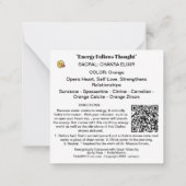 *~* Sacral Chakra Elixir AP64 Stones Emoto Mitteilungskarte (Rückseite)