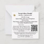 *~* Sacral Chakra Elixir AP64 Stones Emoto Mitteilungskarte (Rückseite)