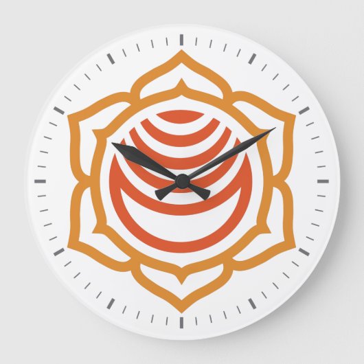 Sacral Chakra Energy Wall Clock Große Wanduhr (Vorderseite)