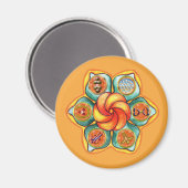 Sacral Chakra Mandala Magnet (Vorderseite/Rückseite)