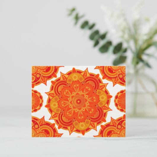 Sacral Chakra Mandala Postkarte (Stehend Vorderseite)