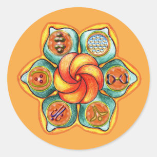 Sacral Chakra Mandala Runder Aufkleber