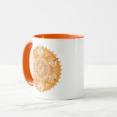 Sacral Chakra Orange Mandala Zwei Tone Tasse (Vorderseite Links)