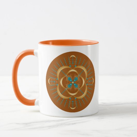 Sacral Chakra Shadow Mandala Zwei-Tone-Tasse Tasse (Links)