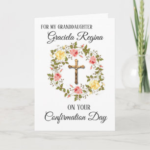 Sacrament Confirmation Crucifix Blumenschaden Feiertagskarte