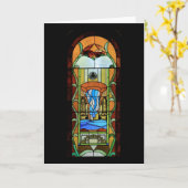 Sacrament of Baptism Gestaltete Glaskunst Karte (Gelbe Blume)