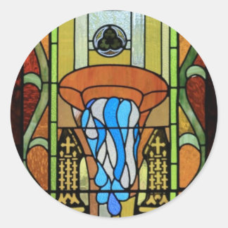Sacrament of Baptism Gestaltete Glaskunst Runder Aufkleber