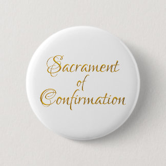 Sacrament of Confirmation Golden 3D Look Button