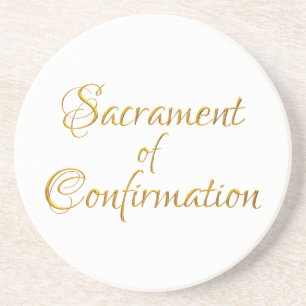 Sacrament of Confirmation Golden 3D Look Getränkeuntersetzer