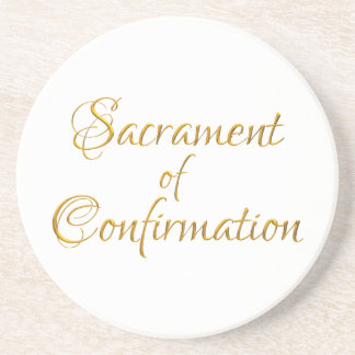 Sacrament of Confirmation Golden 3D Look Getränkeuntersetzer