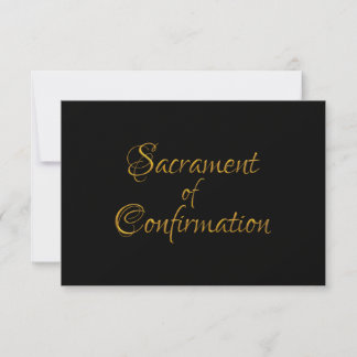 Sacrament of Confirmation Golden 3D Look RSVP Karte