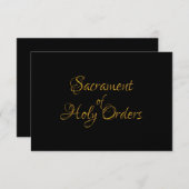 Sacrament of Holy Orders Golden 3D Look RSVP Karte (Vorne/Hinten)