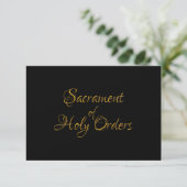 Sacrament of Holy Orders Golden 3D Look RSVP Karte (Stehend Vorderseite)