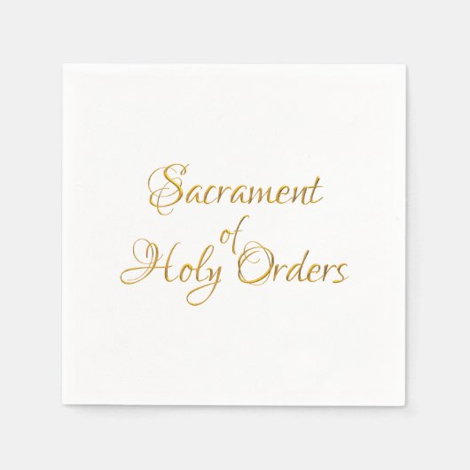 Sacrament of Holy Orders Golden 3D Look Serviette (Vorderseite)