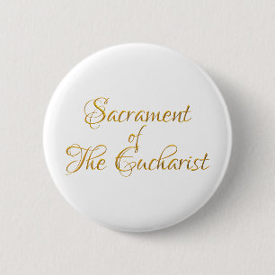 Sacrament of the Eucharist Golden 3D Look Button