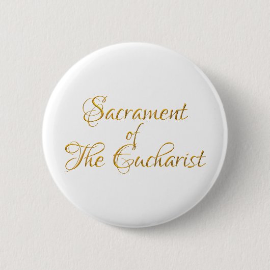 Sacrament of the Eucharist Golden 3D Look Button (Vorderseite)