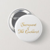 Sacrament of the Eucharist Golden 3D Look Button (Vorne & Hinten)