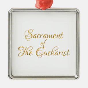 Sacrament of the Eucharist Golden 3D Look Ornament Aus Metall
