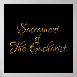 Sacrament of the Eucharist Golden 3D Look Poster