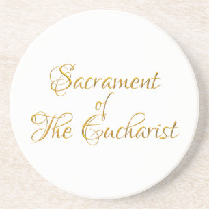 Sacrament of the Eucharist Golden 3D Look Untersetzer