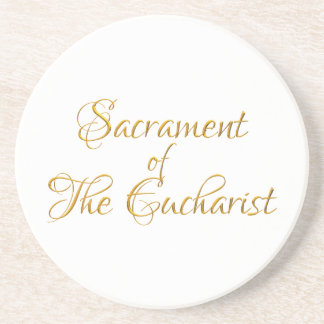 Sacrament of the Eucharist Golden 3D Look Untersetzer