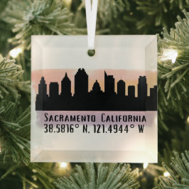Sacramento CA City Skyline Glasdekoration Ornament Aus Glas
