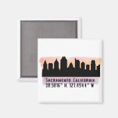 Sacramento CA City Skyline Magnet (Vorderseite/Rückseite)