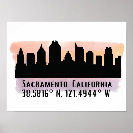 Sacramento CA City Skyline Poster (Vorne)