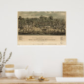 Sacramento California 1850 Panoramakarte Poster (Küche)