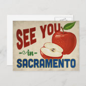 Sacramento California Apple - Vintage Travel Postkarte (Vorne/Hinten)