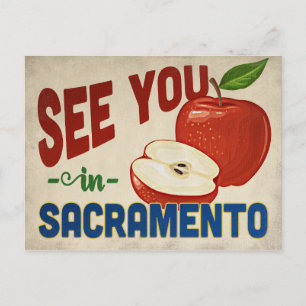 Sacramento California Apple - Vintage Travel Postkarte