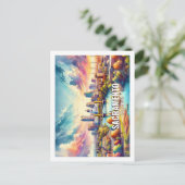 Sacramento California Berühmte Wasserfarbe für Aus Postkarte (Stehend Vorderseite)
