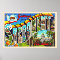 Sacramento California CA Großbuchstabe Postkarte