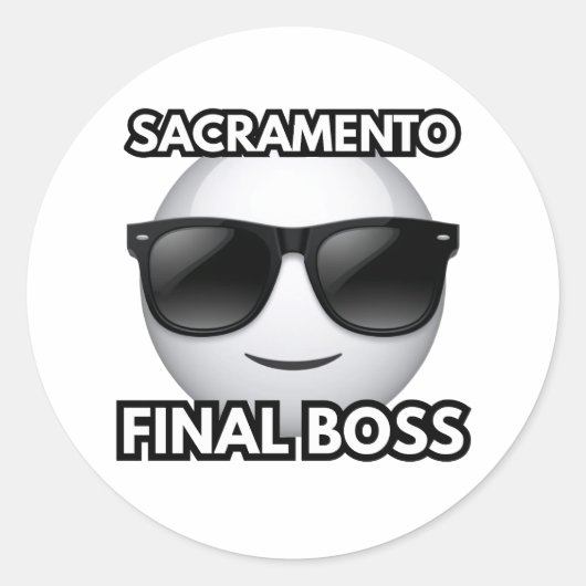 Sacramento California Final Boss Cool Sticker (Vorderseite)