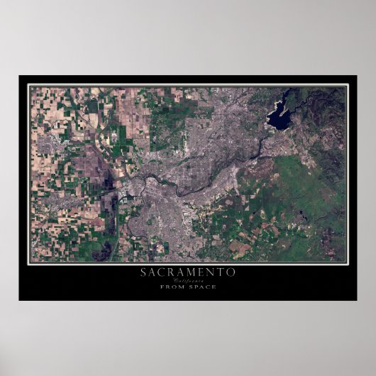 Sacramento California Satellite Poster Map (Vorne)