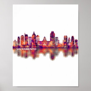 Sacramento California Skyline Poster