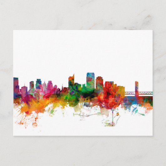 Sacramento California Skyline Postkarte (Vorderseite)